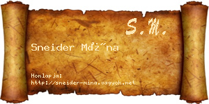 Sneider Mína névjegykártya